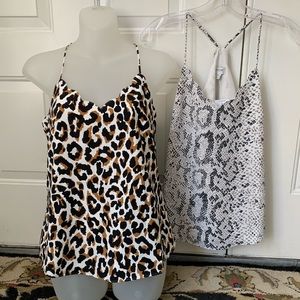 2 Lined Camisoles 1-Cheetah & 1-Snake Prints